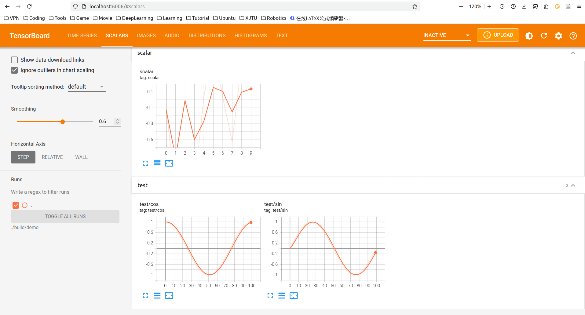 tensorboard中的scalars